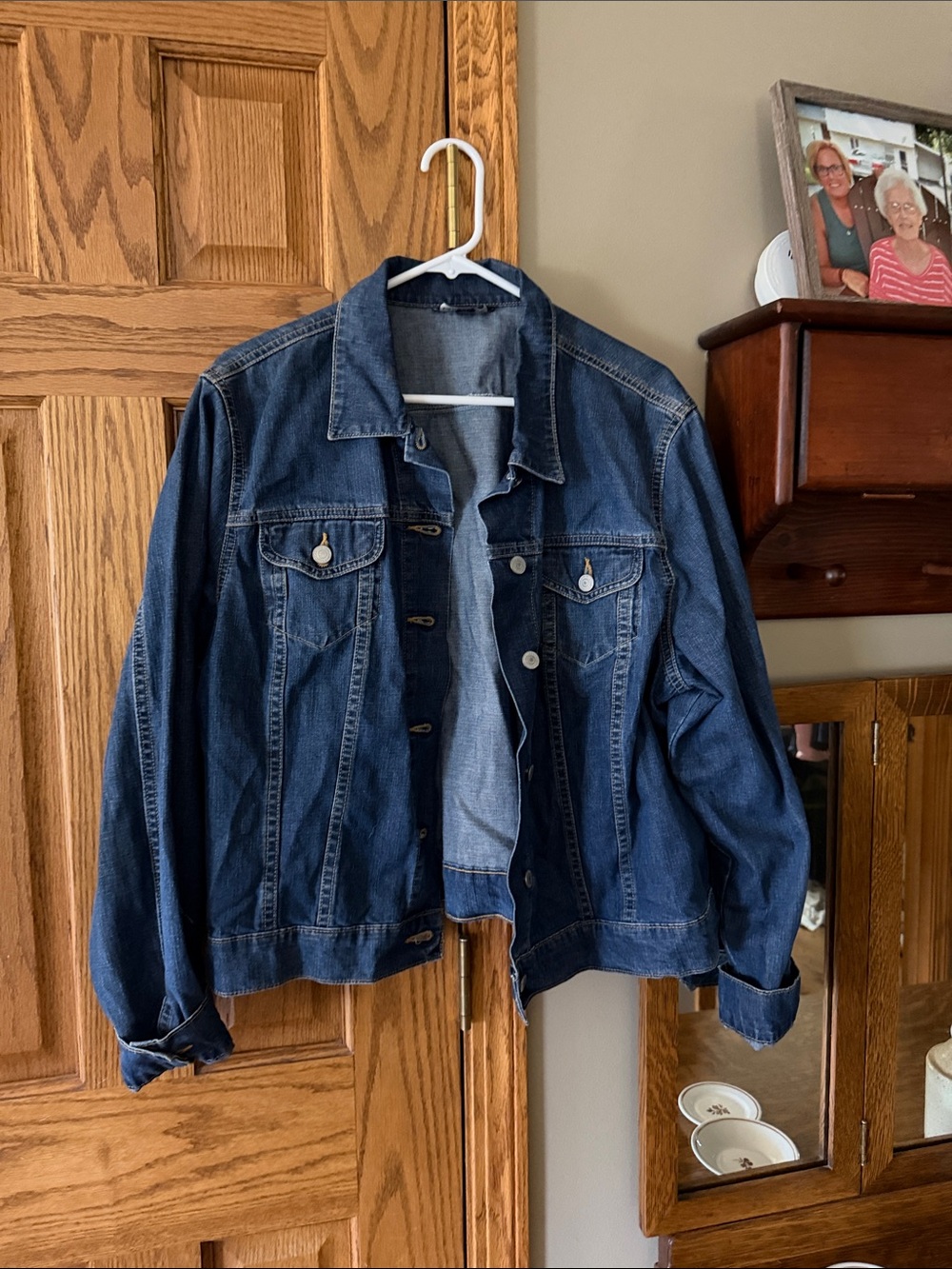 Lands' End Women's Dark Blue Denim Jacket